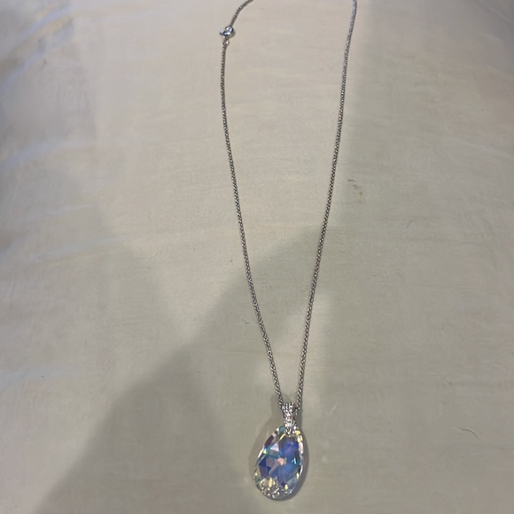 NEW- "Aurora Borealis" pendant set in Sterling  on 18" chain (stamped) - Picture 3 of 5